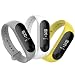 Produktbild Anjoo Armband Kompatibel für Xiaomi Mi Band 3, [3-Stück] Sport Ersatzband Uhrenarmband Silikon verstellbaren Soft Armbänder Kompatibel für Xiaomi Mi Band 4 [Grau+Weiß+Gelb]