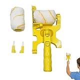 ◘【Pintura completa】 El pincel pequeño incluido en la herramienta de pintura de bordes, como compensación por el rodillo grande, puede usar fácilmente el pincel pequeño para pintar en su lugar en los bordes y las esquinas que no se pueden cepillar.