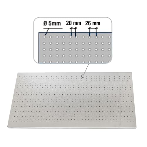 SimonRack Werkzeugwand,120x60x3,5 cm, Metall-Lochwand, Halterungen, Montagematerial, Galvanisiert