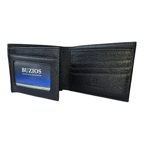 Men's Wallet - 100% GENUINE LEATHER,manufactured in Peru. Black textured wallet