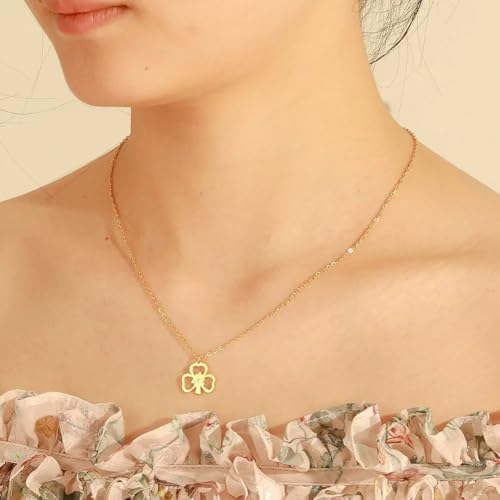 Collier Saint-Patrick en argent avec breloque trèfle porte-bonheur