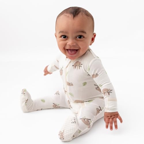 Image of Bamboo Little Soft Baby Footie Pajamas, Baby Clothes, Newborn Sleepers, 95% Viscose and 5% Spandex, 0-24 Months