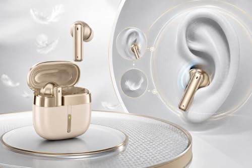 Image of J31 ENC True Wireless Earbuds, Bluetooth 5.3 TWS Earphones with Quad Mic ENC, 40H Playtime, Touch Control, Low Latency, Type-C Fast Charging, Deep Bass, White