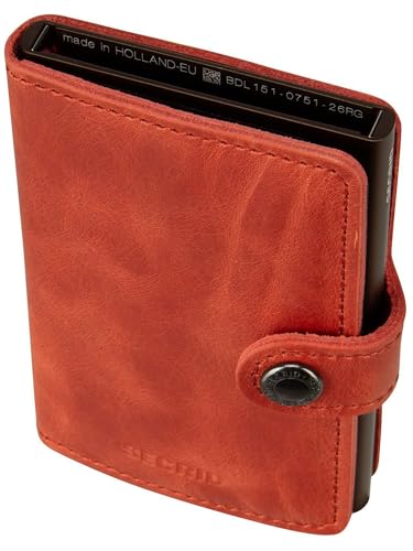 Image of SECRID - Men Mini Wallet Genuine Vintage Leather RFID Safe Card Case for max 10 cards (Orange)