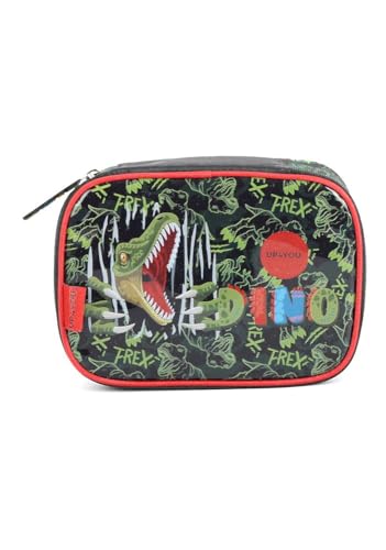 Estojo Escolar Masculino Dinossauros 100 Pens Up4You 39884 (VERMELHO)