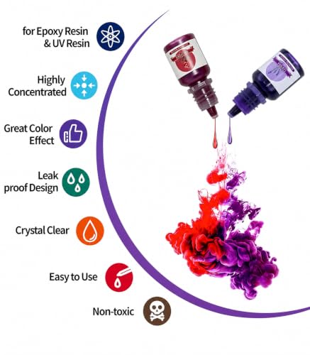 Image of 24 Colors Pigment Set - Liquid Color Dye for Epoxy & UV, Colorant Kit for Jewelry Making, DIY Art & Crafts, Molds, Coasters, Keychains, Tumblers & Casting Projects