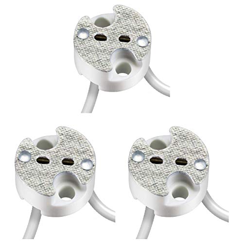 Parlat Lot de 3 douilles GU5.3/G4 en céramique blanche 12 V AC/DC max. 25 W Cover