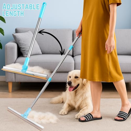 DOMULUX Carpet Rake for Pet Hair Removal Tool 5-in-1 Set Includes Retractable Carpet Rake, Grooming Brush, Hair Scraper, Hooks & Lint Removers for Carpets, Rugs, Furniture & Car Interiors by DomuLux - Image 6
