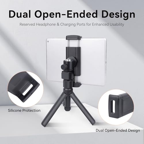MECHRIG Phone and Tablet Tripod Mount Adapter, Universal 2-in-1 Tablet Phone Holder Adapter for 4.7-9.6\" Devices, iPad Holder for Tripod Compatible with iPad Pro 12.9, Air, Mini, Selfie Stick #812002