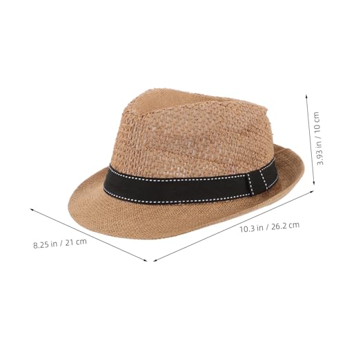 Straw Hat for Boys and Classic Sun Hat for Outdoor Adventures Travel and Beach Breathable Solid Color Design for Summer Fun2
