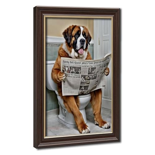 Poster chien Saint-Bernard amusant : cadeau original decoration chambre et salon