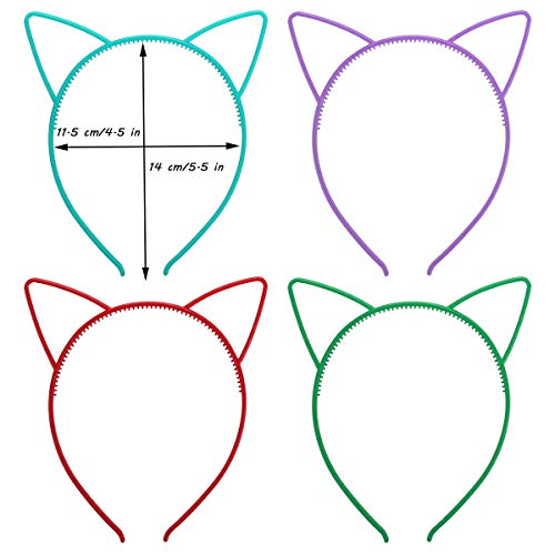 Tbestmax 24 Cat Ear Headbands Plastic Hairbands Hair Hoops Party Costume Daily Decorations Party Bunny Cat Bow Headwear Cats Accessories For Women Girls Daily Wearing And Party Decoration #TOP2