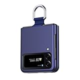 2022の最新Galaxy Z Flip4 5Gカバー純正Galaxy Z Flip 4 折りたたみ型 リングブラケット付き面カバー【 MYH】 ギャラクシー ゼット フリップ4 TPU+PC 2重構造 薄型 軽量 指紋防止 傷防止 簡単 装着 携帯カバー(ネイビー)