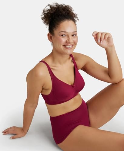 Image of Jockey ES13 Women Wirefree Non Padded Super Combed Cotton Elastane Stretch Full Coverage Plus Size Bra with Side Panel Support