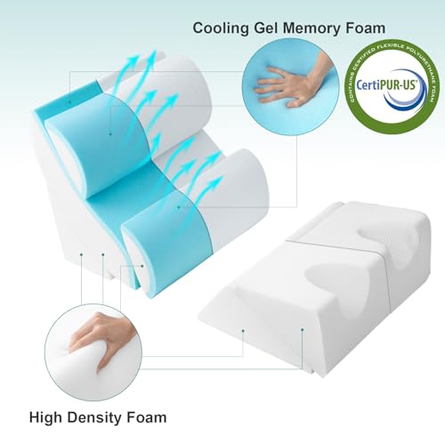 Hansleep 6Pcs Orthopedic Bed Wedge Pillow For Sleeping, Adjustable Post Surgery Pillow Set For Body, Back And Leg Pain Relief, Memory Foam Support Pillows For After Surgery thumb #2