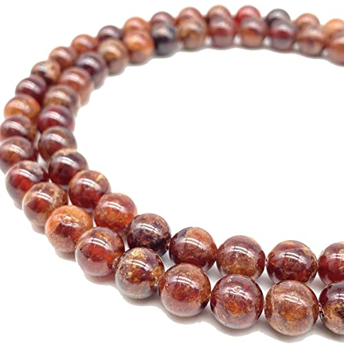 ABCGEMS Madagascan Amber-Orange Hessonite Garnet Beads (Rare Brownish Orange Color) Healing Energy Jewelry Making Smooth Round 10mm
