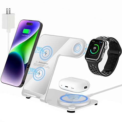 3 In 1 Charging Station For Multiple Devices Apple - Aluminum Alloy Fast Wireless Charger Stand For Iphone 14/13/12/11/Pro/Max/Xs/Xr/X/8/Plus, For Apple Watch 7/6/5/4/3/2/Se, For Airpods 3/2/Pro #TOP28
