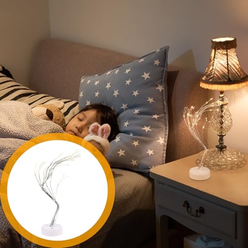 Lámpara de mesa nocturna con forma de árbol LED blanco cálido miniatura 7