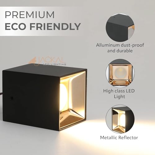 Image of JACKAL 6W LED Warm White Square Surface Ceiling Light | Cylindrical COB Downlight with Aluminium Body | Indoor Spot Light in Rose Gold Finish