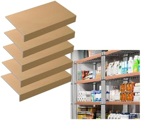 Wire Shelf Liners for Closet & Pantry - Easy Cut & Install 0.31" Thick Removable & Detachable Covers (Brown, 24.5x9x3 & 62.2x23x8 cm) - Ideal Storage Solution!,Wood,34.5x9x3/87.6x23x8cm