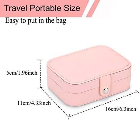 Josnown Jewellery Box Organiser - Small Travel Size, Soft Velvet Lining, Multi-compartment Jewelry Storage Case for Rings Earrings Necklace Bracelets, Jewelry Gift Box Girls Women, Pink