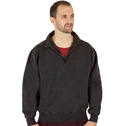 CottonMill Men's 100% Cotton Quarter Zip Heavy Weight Sweatshirt2