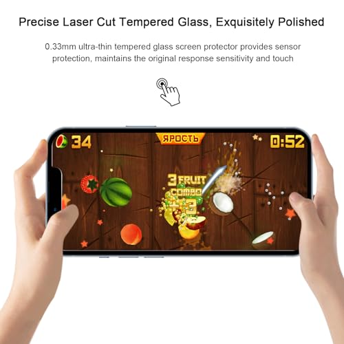 SIBEITU 3 Pack Screen Protector for iPhone 14 Pro with 3 Pack Camera Lens Tempered Glass Protector, 6.1 Inch HD Clear Tempered Glass Film 9H Hardness Scratch Resistent, No Air Bubbles