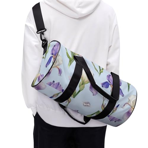 Sac de sport gym fleurs blanches pourpres sac week-end duffel bag voyage - 6