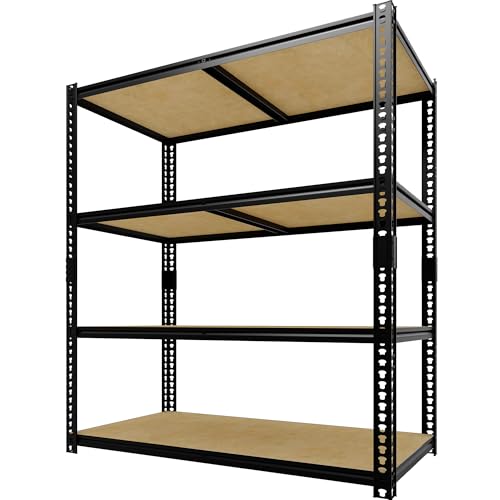 Image of GarveeTech Garage Storage Shelves 4 Tiers, 2400 Lb Capacity Heavy Duty Metal Shelving Unit, 48 inch L x 24 inch W x 60 inch H Adjustable Storage Rack for Kitchen, Pantry, Basement, Bathroom & Laundry