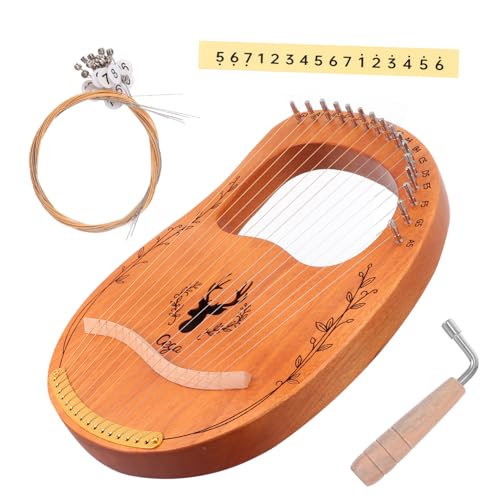 FUNOMOCYA Musical Instrument Set 16 String Harp Handheld Lyre Harp for Boys and Girls
