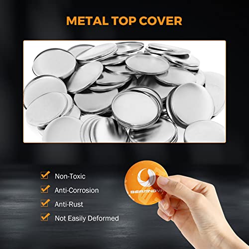 BEAMNOVA 200 Sets of Button Parts Supplies 32mm / 1.26 in (Approx. 1-1/4 inch) for Round Button Maker Machine Pin Maker, Every Set Includes Tinplate Top, Plastic Clip Bottom & Plastic Film