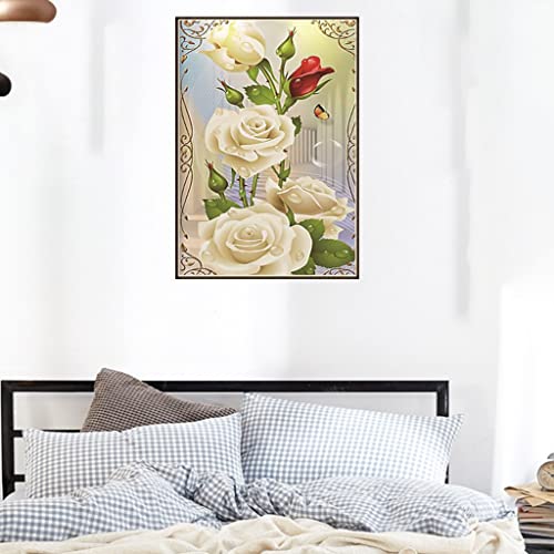 5D DIY Diamond Painting Children Adults Flowers Rose Pictures Painting Colourful Pattern Embroidery Kits 5D Diamond Painting Home Wall Decoration Living Room Bedroom Entrance Decoration (B) - Image 2