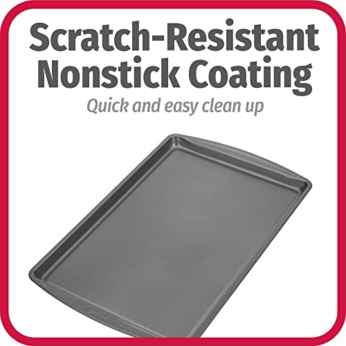 GoodCook Everday Nonstick Carbon Steel 17 x 11-Inch Baking Sheet Set, 2 Pack – Medium Sized Cooking Pans, Bakeware Set, Cookie Sheets for Baking, Oven Pan Set by GoodCook - Image 4