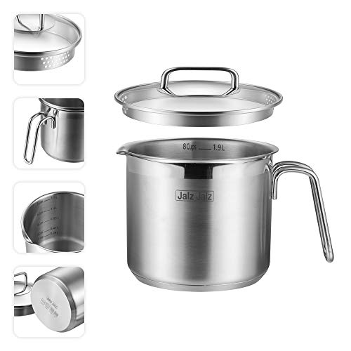 jalz jalz Stainless Steel Saucepan with Glass Lid,Classic Cookware, Sauce Pan,1.5 Quart for Boiling Milk Sauce, Gravies, Pasta,Noodles - Image 4