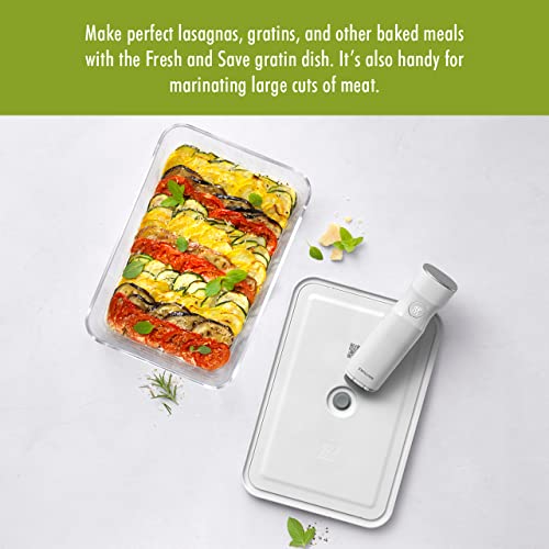 Image of ZWILLING Fresh & Save Large Vacuum Sealer Container, Casserole Dish with Lid, Brownie Pan, Lasagna Pan, Pizza Pan, 11.5 x 7.9 x 3.2-inch