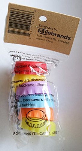 Save Brands Silicone Rubber Bottle Cap (6 Pack), Multicolor #TOP1