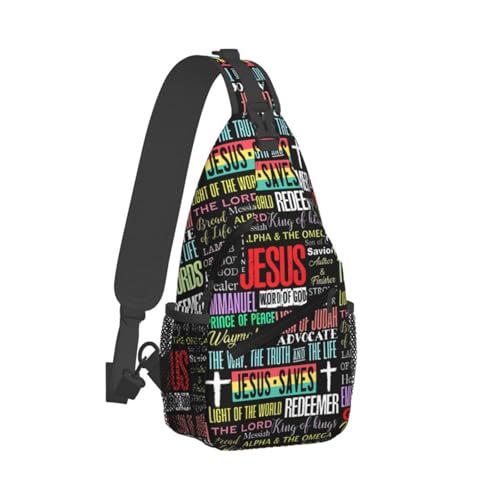 Luirioe Mochila tiracolo Jesus Christian Cross tiracolo para homens e mulheres, Jesus Christian Cross-0003, One Size, Jesus