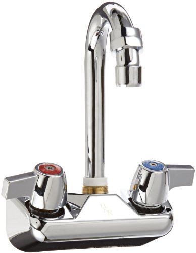 John Boos PBF-4-S Economy Gooseneck Faucet, Splash Mount, 3-1/2" Spout, 4" On Center #1