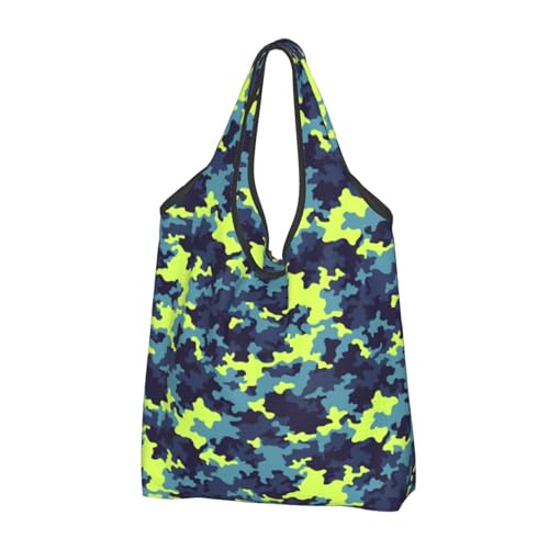 Sacs d'épicerie réutilisables pour porter lourd sans douleur, 3 cabas de courses camouflage VOSERY