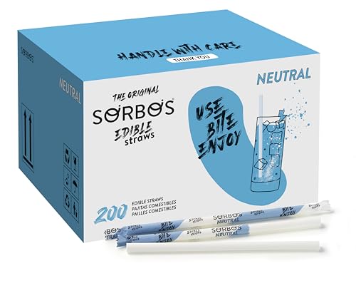 SORBOS Neutral Flavored Edible Straws 7.4 in 200 Count