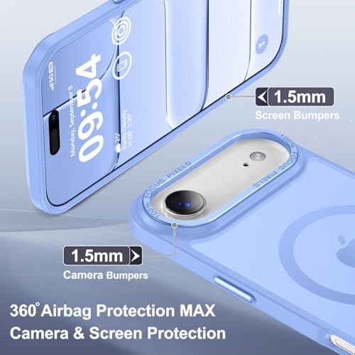 Newfuture Magnetic for iPhone Air Case [Compatible with Magsafe] [Military Grade Drop Protection] Matte Anti-Scratch Shockproof Protective Phone Cover for Cell Phone Screens, Blue — view 6