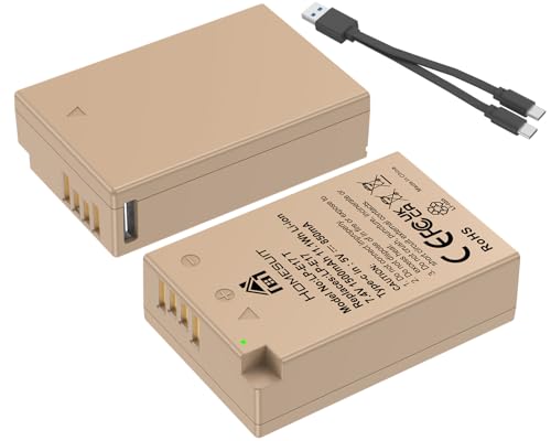 Homesuit Batería LP-E17 de 1500 mAh y cable de carga tipo C para Canon EOS R10 R50 RP R8 Rebel SL3 SL2 T8i T7i T6i T6s EOS M3 M5 M6 M6 Mark II 200D 250D 77D 750D 760D 8000D 8000D Cámara D con caja de