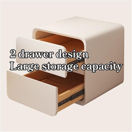 Modern Wooden Nightstand with 2 Drawers, Stylish Bedside Table, Versatile Storage End Table for Bedroom, Living Room, Study, Compact Design for Small Spaces