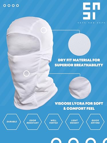 Image of inchPack of 2 Black & Blue Premium Face Mask for Bikers I Breathable Full Face Cover Balaclava for Men I Helmet Mask for Dust Protection