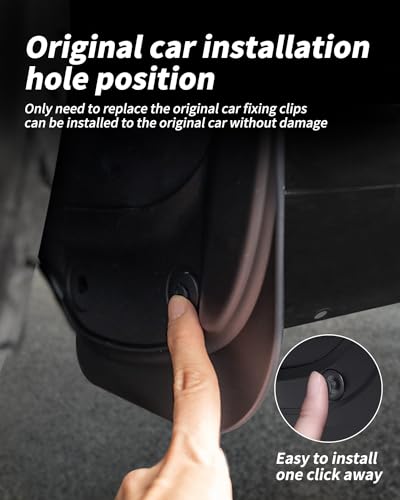 Image of 2024 Model 3 Highland Mud Flaps Car Splash Guards Tire Protector, Original Design No Drilling Splash Guards Fender Compatible with Tesla Model 3 2024 (Front and Rear 4 pcs)