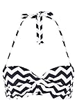 84% Polyamid 16% Elastan LASCANA Damen Bikini Oberteil Bandeau Top C-Cup schwarz/Weiss (910) 42C