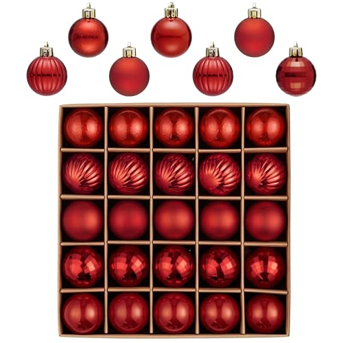 Valery Madelyn 25 Stück Weihnachtskugeln,4cm mini Christbaumkugeln...
