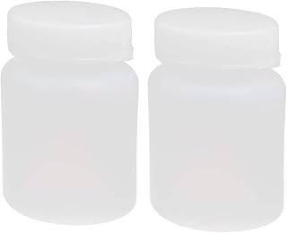Lon0167 New 60ml HDPE Featured Plastic Screw Cap reliable efficacy Wide Mouth Cylinder Reagent Storage Bottle White 2pcs(id:130 a4 50 363)
