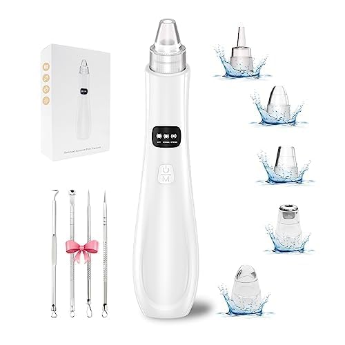 2024 Newest Blackhead Remover Pore Vacuum,5 Suction Power,5 Probes,USB Rechargeable Blackhead Vacuum Kit-Facial Pore Cleaner Electric Acne Extractor Tool for...