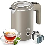 LEBENLANG Mini bouilloire electrique en acier inoxydable - 500ml & Sans plastique I...